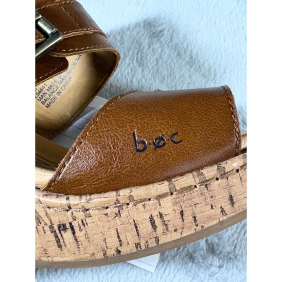 b.o.c. by Born Womens Brown Slide Sandals Wedge Heels Size 8M - Picture 11 of 16